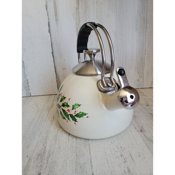Lenox‎ tea kettle 892561 mistletoe home decor kitchen xmas - Picture 5 of 9
